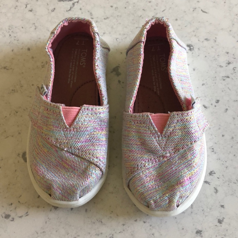 Metallic pastel rainbow Toms size Toddler 7